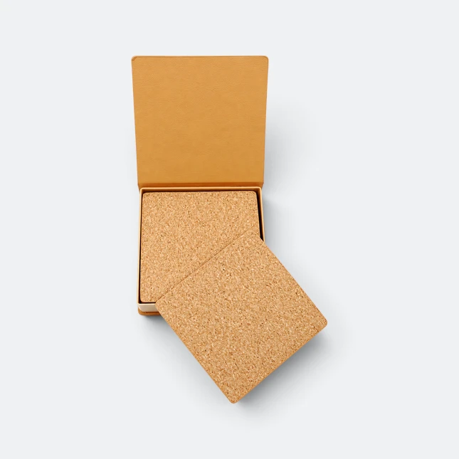 GMG2227 Korko Cork Square Coaster Set Set Open Gmg2227 korko cork square coaster set set open view, coaster corporate gift malaysia with logo printing