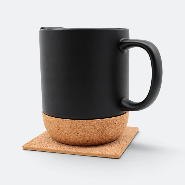 GMG2227 Korko Cork Square Coaster Set With Mug Gmg2227 korko cork square coaster set with mug view, coaster corporate gift malaysia with logo printing