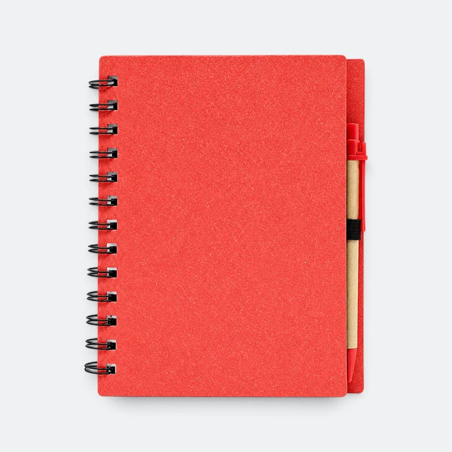 Gmg3248 notely eco notepad with pen red view, eco notepad corporate gift malaysia with logo printing