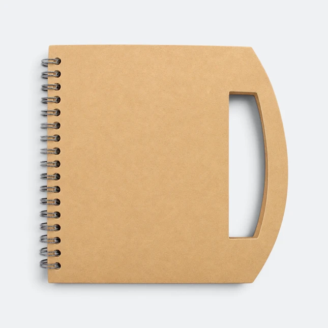 Gmg3249 grippa eco notepad with handle brown view, eco notepad corporate gift malaysia with logo printing