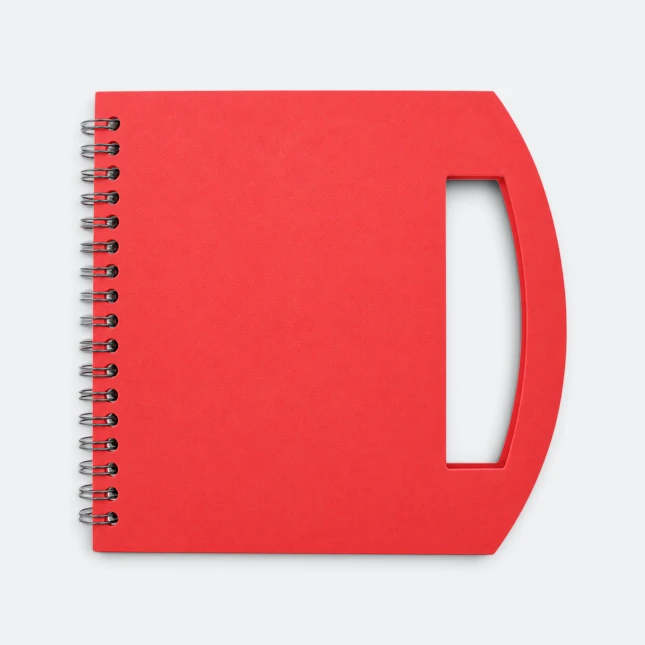 Gmg3249 grippa eco notepad with handle red view, eco notepad corporate gift malaysia with logo printing