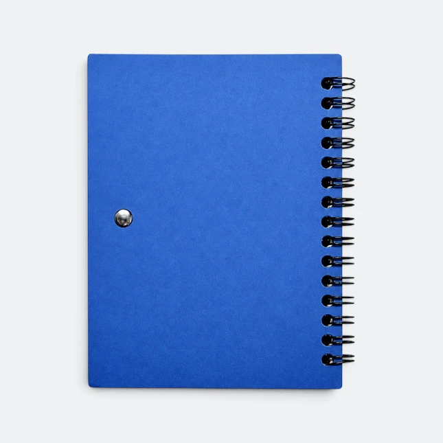 Gmg3250 tabby eco notepad with pen and sticky notes royal blue front view, eco notepad corporate gift malaysia with logo printing