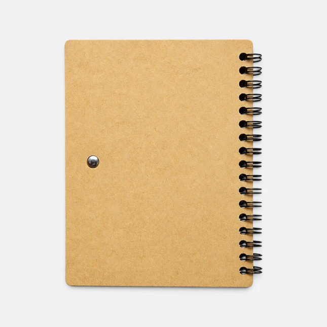 Gmg3254 ribbon eco notepad with pen front view, eco notepad corporate gift malaysia with logo printing