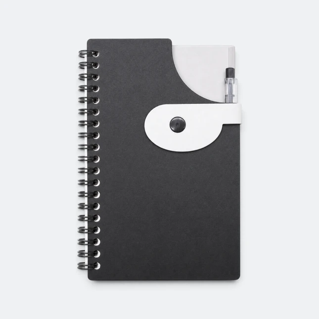 GMG3255 Curva PVC Notepad with Pen Black Gmg3255 curva pvc notepad with pen black view, notepad corporate gift malaysia with logo printing