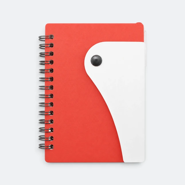 Gmg3256 curva pvc notepad with pen red view, notepad corporate gift malaysia with logo printing