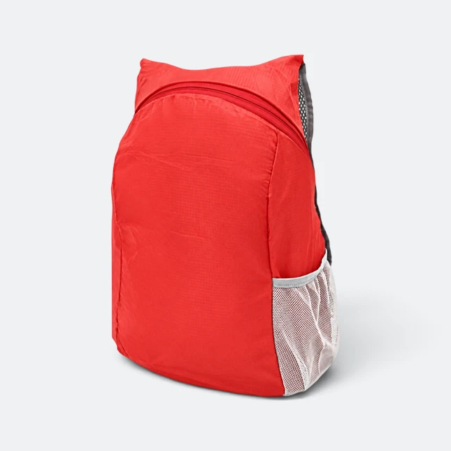 Gmg4232 fola foldable backpack 1 compartment red view, backpack corporate gift malaysia with logo printing