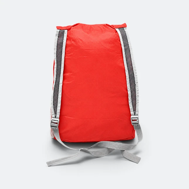 Gmg4232 fola foldable backpack 1 compartment red back view, backpack corporate gift malaysia with logo printing