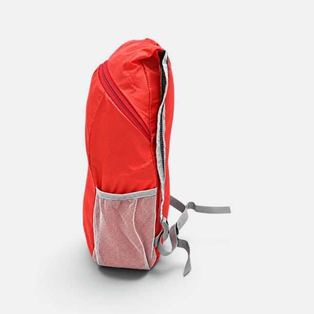 Gmg4232 fola foldable backpack 1 compartment red side view, backpack corporate gift malaysia with logo printing