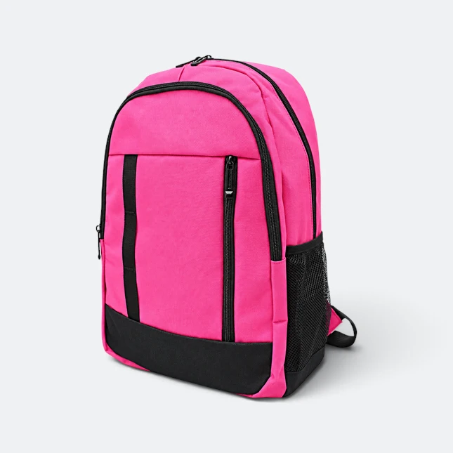 Gmg4234 strider nylon backpack 3 compartment magenta view, backpack corporate gift malaysia with logo printing