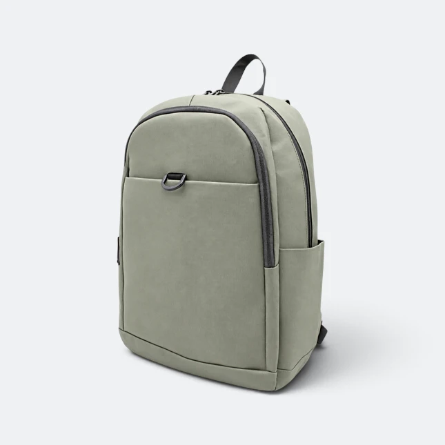Gmg4237 logan pu leather office backpack army green view, backpack corporate gift malaysia with logo printing
