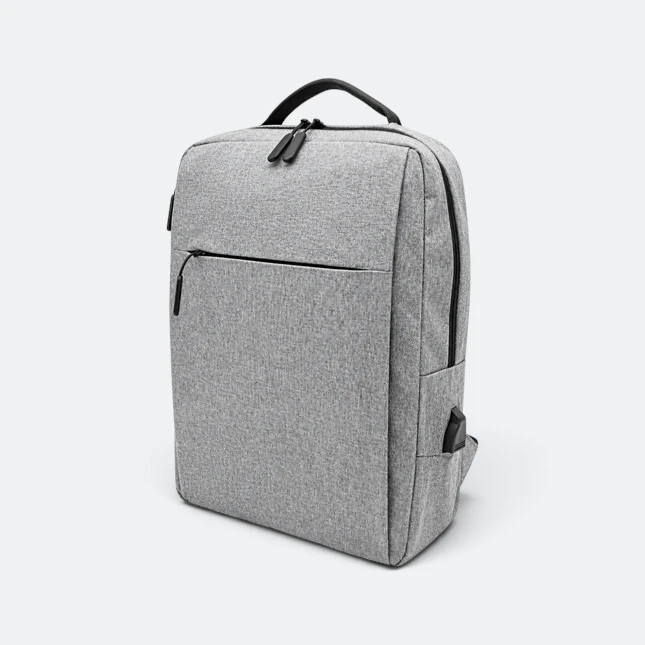 Gmg4239 expandra laptop backpack 3 compartment grey view, laptop bag corporate gift malaysia with logo printing