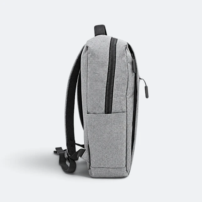 Gmg4239 expandra laptop backpack 3 compartment grey side view, laptop bag corporate gift malaysia with logo printing