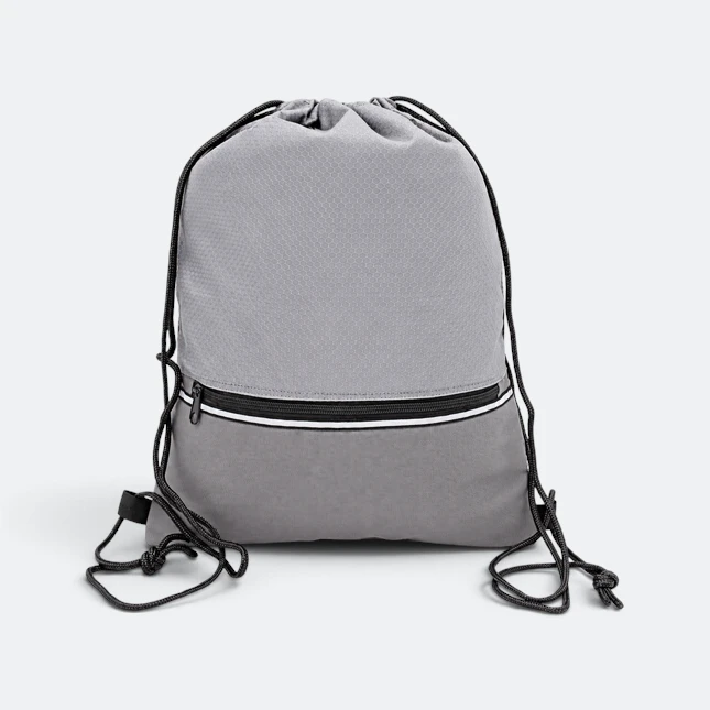 Gmg4240 pullo jacquard drawstring bag grey view, drawstring bag corporate gift malaysia with logo printing