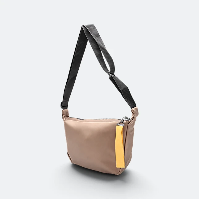Gmg4242 kaison pu leather sling bag brown strap view, sling bag corporate gift malaysia with logo printing