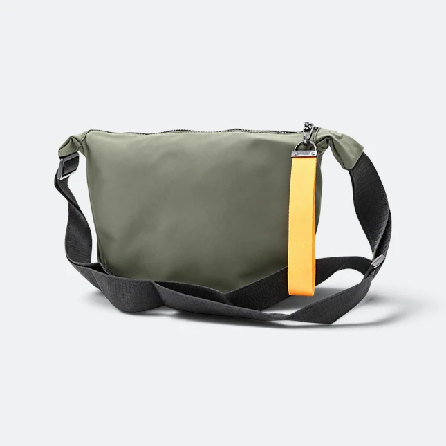 Gmg4242 kaison pu leather sling bag army green view, sling bag corporate gift malaysia with logo printing