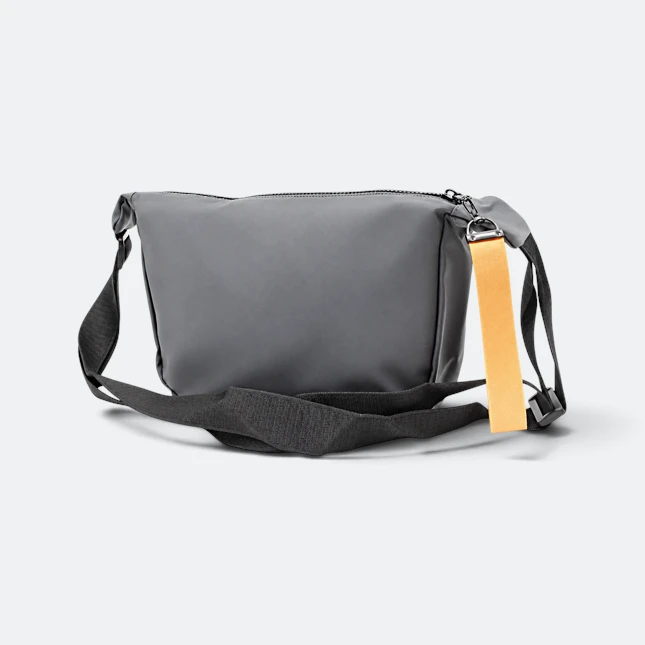 Gmg4242 kaison pu leather sling bag grey view, sling bag corporate gift malaysia with logo printing