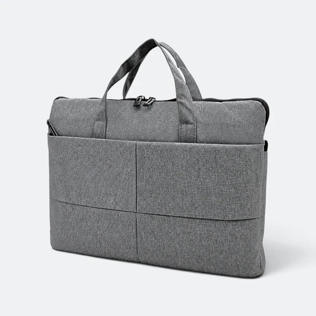 Gmg4244 dossier nylon laptop carry bag 15" grey view, laptop bag corporate gift malaysia with logo printing
