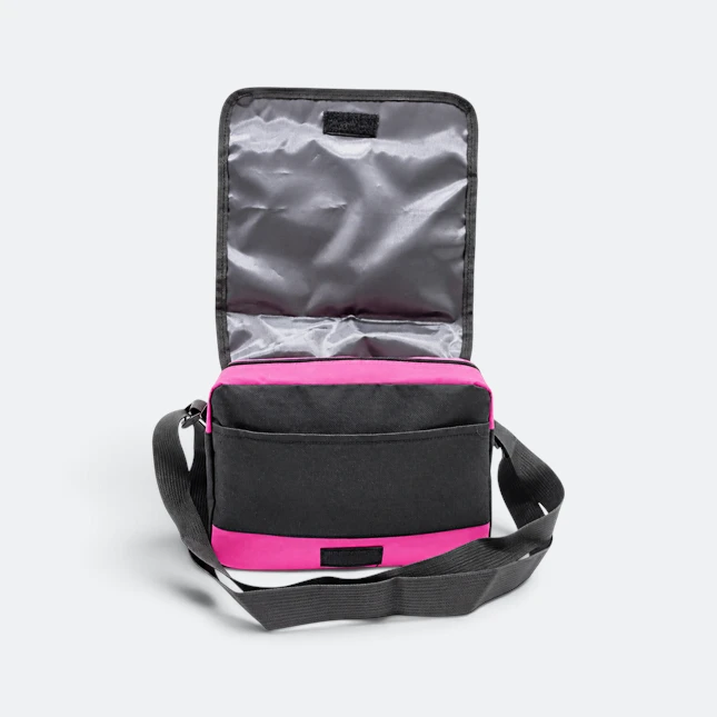 Gmg4245 flapp nylon shoulder sling bag magenta open view, sling bag corporate gift malaysia with logo printing