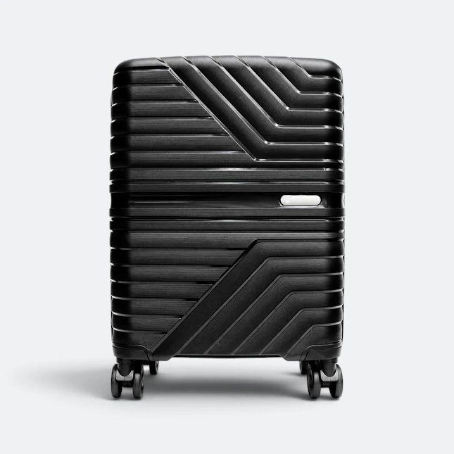 Gmg4247 voyago chevron hard luggage 20" black view, travel bag corporate gift malaysia with logo printing