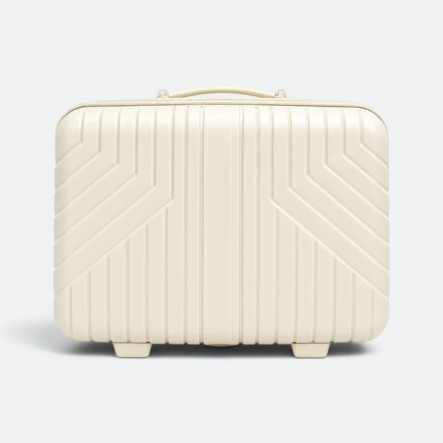 Gmg4248 voyago chevron vanity case 14" beige view, travel bag corporate gift malaysia with logo printing