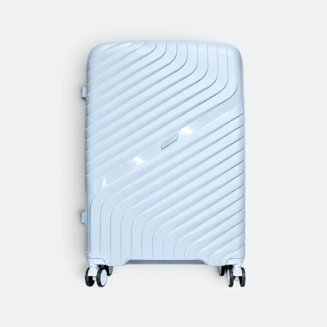Gmg4251 jetline hard luggage 20" sea blue angle view, travel bag corporate gift malaysia with logo printing