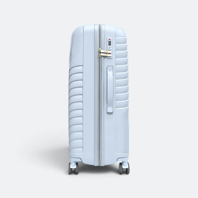 Gmg4251 jetline hard luggage 20" sea blue side view, travel bag corporate gift malaysia with logo printing