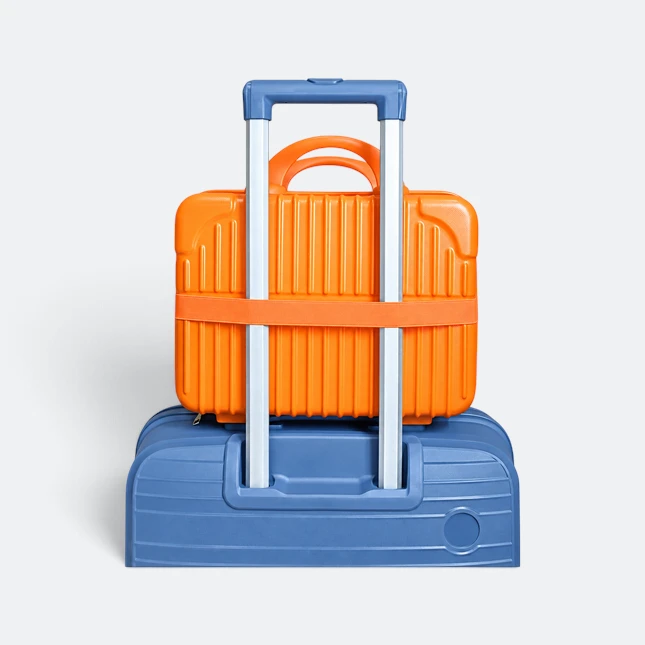 Gmg4254 orbita vanity case 14" orange on trolley view, travel bag corporate gift malaysia with logo printing