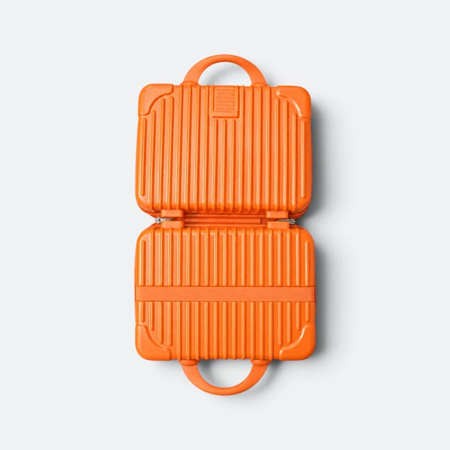 Gmg4254 orbita vanity case 14" orange open view, travel bag corporate gift malaysia with logo printing
