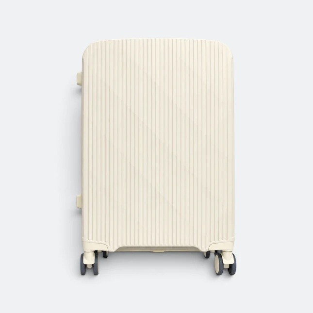 Gmg4256 stratos front pocket hard luggage 20" beige back view, travel bag corporate gift malaysia with logo printing
