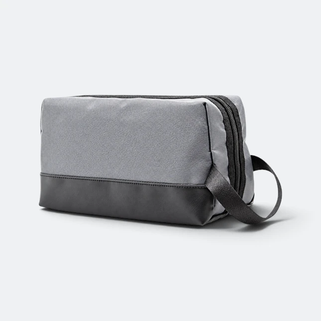 Gmg4259 dapper pu leather multipurpose pouch grey view, toiletries bag corporate gift malaysia with logo printing