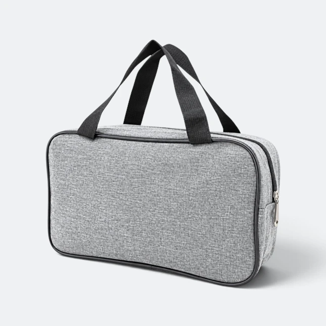 Gmg4260 carryon nylon multipurpose bag with handle grey view, toiletries bag corporate gift malaysia with logo printing