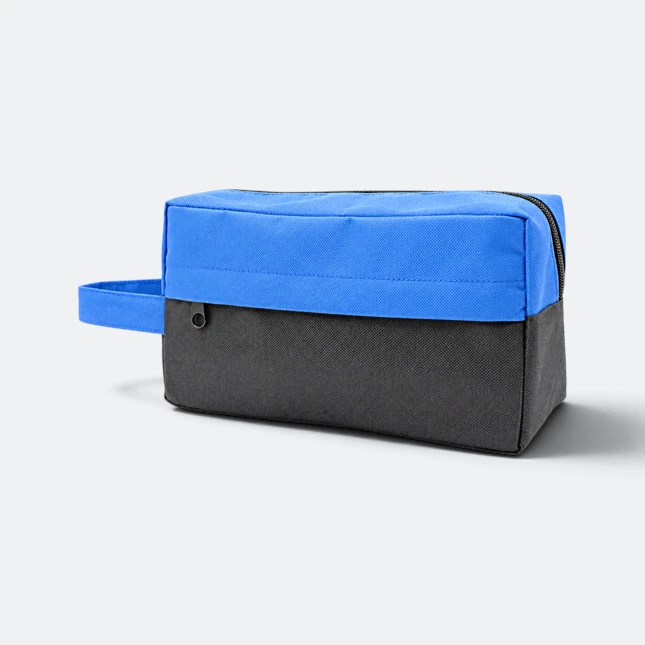 Gmg4262 duotone nylon multipurpose pouch royal blue view, toiletries bag corporate gift malaysia with logo printing