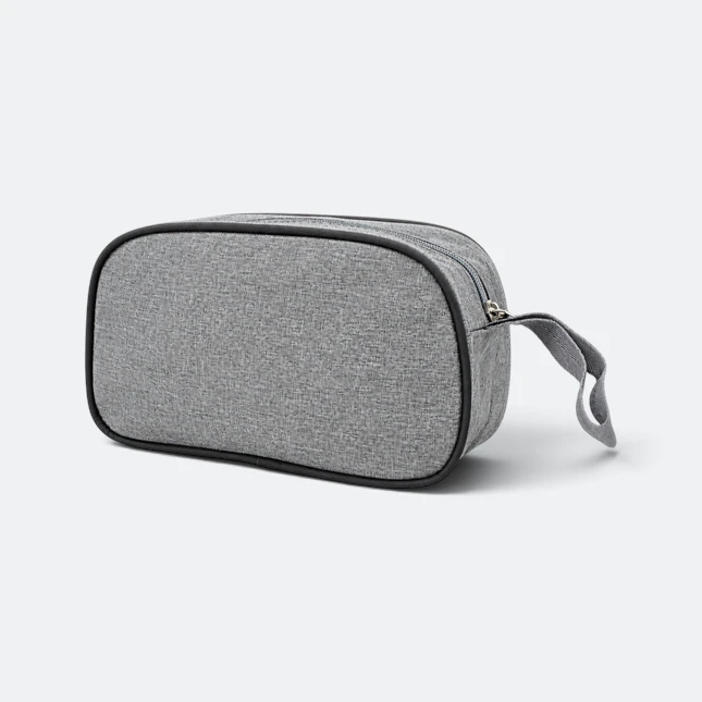 Gmg4265 slimline nylon multipurpose pouch grey view, toiletries bag corporate gift malaysia with logo printing