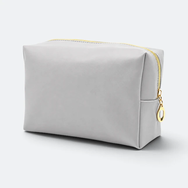 Gmg4266 vera pu leather multipurpose pouch grey view, toiletries bag corporate gift malaysia with logo printing