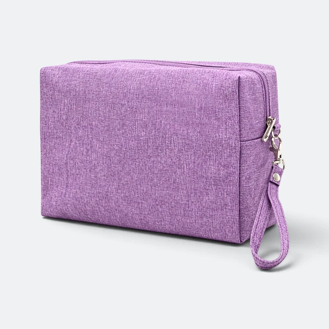 Gmg4268 cubo nylon multipurpose pouch with wrist strap purple view, toiletries bag corporate gift malaysia with logo printing