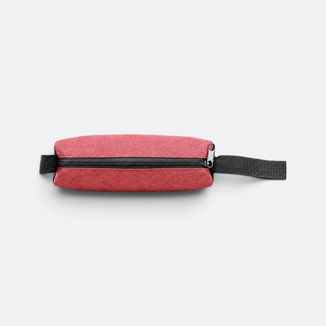 Gmg4269 flatty nylon multipurpose pouch maroon flat view, toiletries bag corporate gift malaysia with logo printing