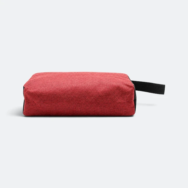 Gmg4269 flatty nylon multipurpose pouch maroon side view, toiletries bag corporate gift malaysia with logo printing
