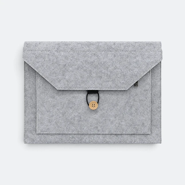 Gmg4271 feltro felt document sleeve grey view, document bag corporate gift malaysia with logo printing
