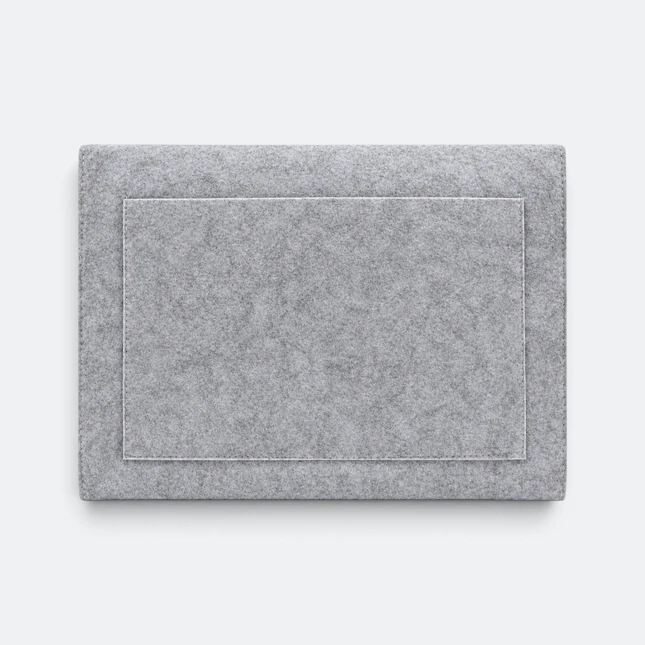 Gmg4271 feltro felt document sleeve grey back view, document bag corporate gift malaysia with logo printing