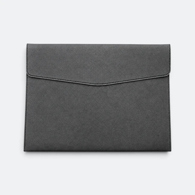 Gmg4274 verso pu leather seminar folder black view, document bag corporate gift malaysia with logo printing