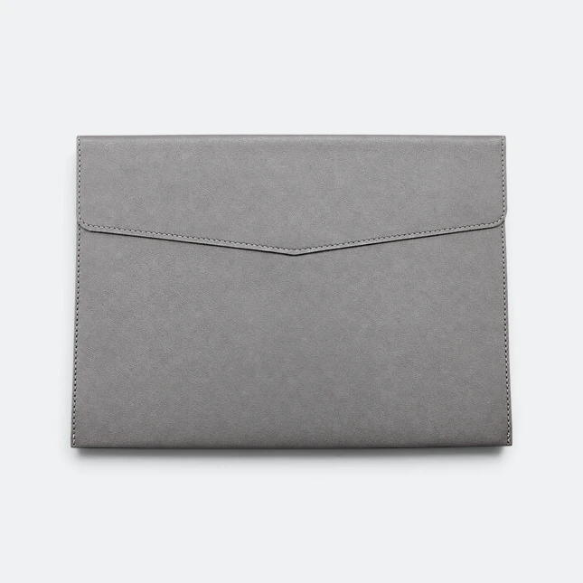 Gmg4274 verso pu leather seminar folder dark grey view, document bag corporate gift malaysia with logo printing