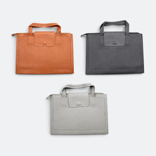 Gmg4275 portia pu leather seminar folder with handle all colours view, document bag corporate gift malaysia with logo printing