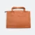 Gmg4275 portia pu leather seminar folder with handle brown side view, document bag corporate gift malaysia with logo printing