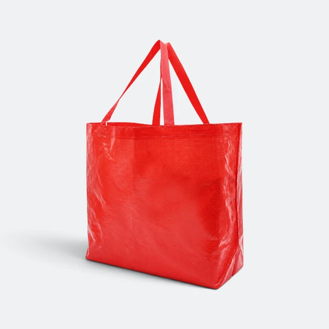 Gmg5112 glossa laminated pp shopping bag red view, non-woven bag corporate gift malaysia with logo printing