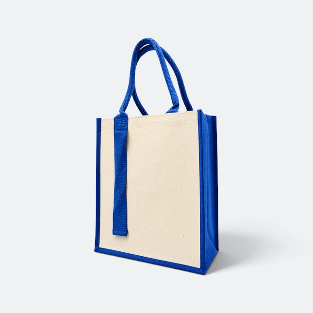 Gmg5116 stripa laminated canvas tote bag royal blue view, canvas tote bag corporate gift malaysia with logo printing
