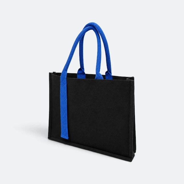 Gmg5117 stripa laminated canvas tote bag royal blue view, canvas tote bag corporate gift malaysia with logo printing