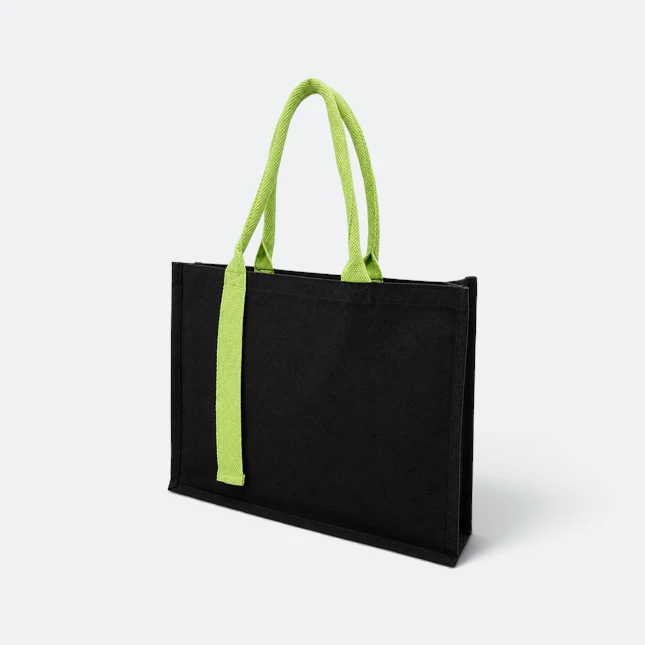 Gmg5117 stripa laminated canvas tote bag apple green view, canvas tote bag corporate gift malaysia with logo printing