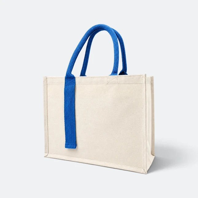 Gmg5118 stripa laminated canvas tote bag royal blue view, canvas tote bag corporate gift malaysia with logo printing