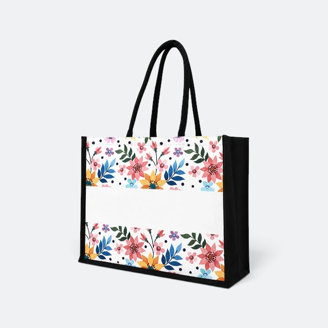 Gmg5122 floral laminated canvas tote bag light pink floral view, canvas tote bag corporate gift malaysia with logo printing