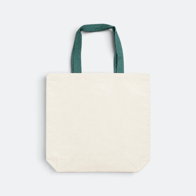 GMG5125 Gusseta Canvas Tote Bag with Colour Handle Green Gmg5125 gusseta canvas tote bag with colour handle green view, canvas tote bag corporate gift malaysia with logo printing